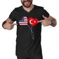 Loving Usa Turkey Flag Heart Turkish 13 Shirt Men V-Neck Tshirt