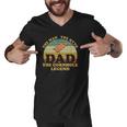 Mens Fathers Day Funny Vintage Dad Man Myth Cornhole Legend Men V-Neck Tshirt