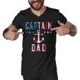 Mens Patriotic Captain Dad American Flag Boat Owner 4Th Of July Men V-Neck Tshirt
