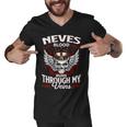 Neves Blood Runs Through My Veins Name Men V-Neck Tshirt