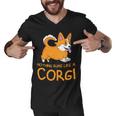 Nothing Runs Like A Corgi Funny Animal Pet Dog Lover Men V-Neck Tshirt