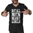 Real Men Daughter Funny Fathers Day Gift Dad Men V-Neck Tshirt