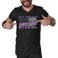 Rett Syndrome Warrior Usa Flag United States Flag Purple Ribbon Rett Syndrome Rett Syndrome Awareness Men V-Neck Tshirt