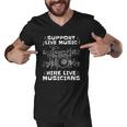 Support Live Music Hire Live Musicians Drummer Gift Men V-Neck Tshirt