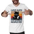 Black Cat I Love Math It Makes People Cry Men V-Neck Tshirt