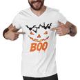 Boo Scary Pumpkin Face Men V-Neck Tshirt