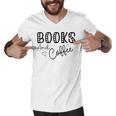 Books And Coffee Books Lover Tee Coffee Lover Gift For Books Lover Gift For Coffee Lover Gift For Women Men V-Neck Tshirt