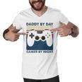 Daddy By Day Gamer By Night 250 Shirt Men V-Neck Tshirt