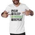 Eat Eat Sleep Wordle Repeat Wordle Lover Wordle Addict Men V-Neck Tshirt