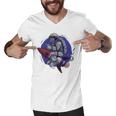 Funny Astronaut Monkey V4 Men V-Neck Tshirt