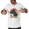 Funny Cat Dad Fathers Day Men V-Neck Tshirt