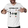 Funny Coolgiftcute Coffee Jazz Jazzmusiccoffeejazz Loverjazz Musicnashvillevintageguitar Men V-Neck Tshirt