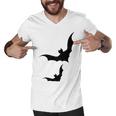 Halloween Two Bats Pattern Men V-Neck Tshirt