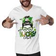 One Lucky Cna Messy Bun Shamrocks St Patricks Day Men V-Neck Tshirt