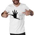 Rabbit Hand Shadow Men V-Neck Tshirt