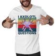 Retro I Axolotl Questions Funny Cute Axolotl Men V-Neck Tshirt