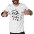 The Party Starts Here Men V-Neck Tshirt