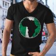 Africa Vintage Retro Map Nigeria Nigerian Flag Men V-Neck Tshirt