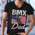 American Flag Bmx Dad Fathers Day Funny 4Th Of July Men V-Neck Tshirt