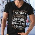 Caffrey Name Gift Caffrey Blood Runs Through My Veins Men V-Neck Tshirt