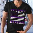 Epilepsy Warrior Usa Flag United States Flag Epilepsy Epilepsy Awareness Men V-Neck Tshirt