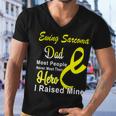 Ewings Sarcoma Dad Most People Never Meet Their Hero I Raised Mine Yellow Ribbon Ewings Sarcoma Ewings Sarcoma Awareness Men V-Neck Tshirt