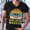 Ewings Sarcoma Warrior Skull Women Vintage Yellow Ribbon Ewings Sarcoma Ewings Sarcoma Awareness Men V-Neck Tshirt