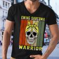 Ewings Sarcoma Warrior Skull Women Vintage Yellow Ribbon Ewings Sarcoma Ewings Sarcoma Awareness Men V-Neck Tshirt