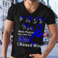 Fasd Mom Most People Never Meet Their Hero I Raised Mine Blue And Grey Ribbon Fetal Alcohol Spectrum Disorder Fetal Alcohol Spectrum Disorder Awareness Men V-Neck Tshirt