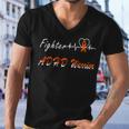 Fighter Adhd Warrior Heartbeat Orange Ribbon Attention Deficit Hyperactivity Disorder Adhd Awareness Men V-Neck Tshirt