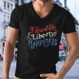 Freedom Liberty Happiness Red White And Blue Men V-Neck Tshirt