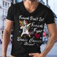 Friends Dont Let Friends Fight Brain Cancer Alone Unicorn Grey Ribbon Brain Cancer Brain Cancer Awareness V2 Men V-Neck Tshirt