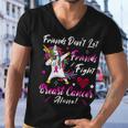 Friends Dont Let Friends Fight Breast Cancer Alone Pink Ribbon Unicorn Breast Cancer Support Breast Cancer Awareness Men V-Neck Tshirt