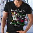 Friends Dont Let Friends Fight Celiac Disease Alone Unicorn Green Ribbon Celiac Disease Celiac Disease Awareness Men V-Neck Tshirt