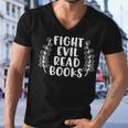 Funny Fight Evil Read Books Men V-Neck Tshirt