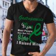 Gastroparesis Warrior Skull Women Vintage Green Ribbon Gastroparesis Gastroparesis Awareness V2 Men V-Neck Tshirt