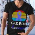 Gerd Awareness Vintage Periwinkle Blue Ribbon Gastroesophageal Reflux Disease Gerd Awareness Men V-Neck Tshirt