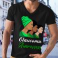 Glaucoma Awareness Green Women Glaucoma Glaucoma Awareness Men V-Neck Tshirt