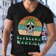 Glaucoma Warrior Skull Women Vintage Green Ribbon Glaucoma Glaucoma Awareness V2 Men V-Neck Tshirt