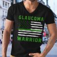 Glaucoma Warrior Usa Flag United States Flag Green Ribbon Glaucoma Glaucoma Awareness Men V-Neck Tshirt