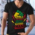 Husband Father King Shirt Blessed Man Black Pride Dad Men V-Neck Tshirt