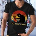 I Do What I Want Funny Black Cat Gifts For Women Men Vintage Men V-Neck Tshirt