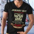 January Guy I Have 3 Sides January Guy Birthday Men V-Neck Tshirt