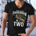 Kids 2 Years Old Fishing Birthday Party Fisherman 2Nd Gift For Boy Men V-Neck Tshirt