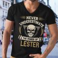 Lester Name Gift Never Underestimate The Power Of Lester Men V-Neck Tshirt