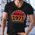 March 1971 50 Years Old Retro Vintage 50Th Birthday Men V-Neck Tshirt