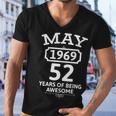 May 1969 52 Years Of Being Awesome 52Nd Birthday 52 Years Old Men V-Neck Tshirt