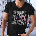 Mens Home Of The Free Because Of The Brave Proud Veteran Soldier Men V-Neck Tshirt