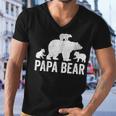 Mens Papa Bear Fathers Day Grandad Fun 3 Cub Kid Grandpa Men V-Neck Tshirt