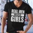 Mens Real Men Make Girls - Family Newborn Paternity Girl Daddy Men V-Neck Tshirt